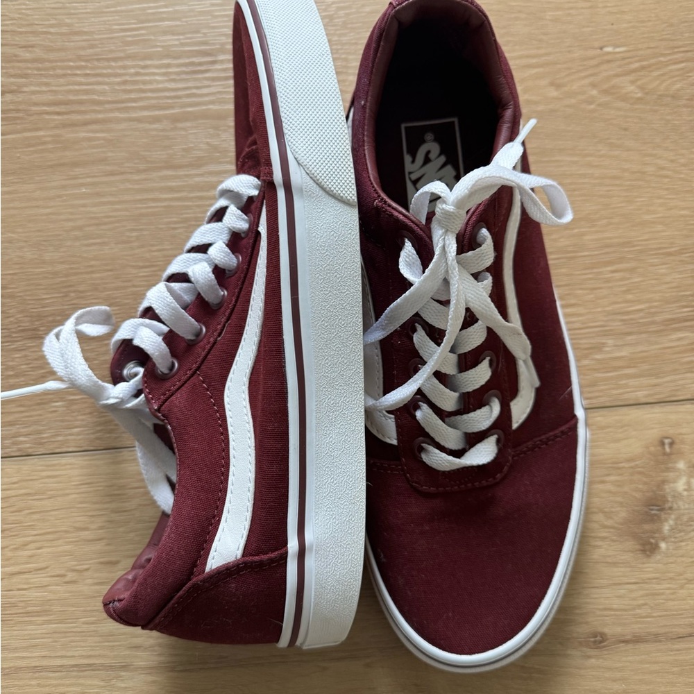 Vans Old Skool Burgundy Sneakers Women’s Size 8.5 Like New - Picture 3 of 8